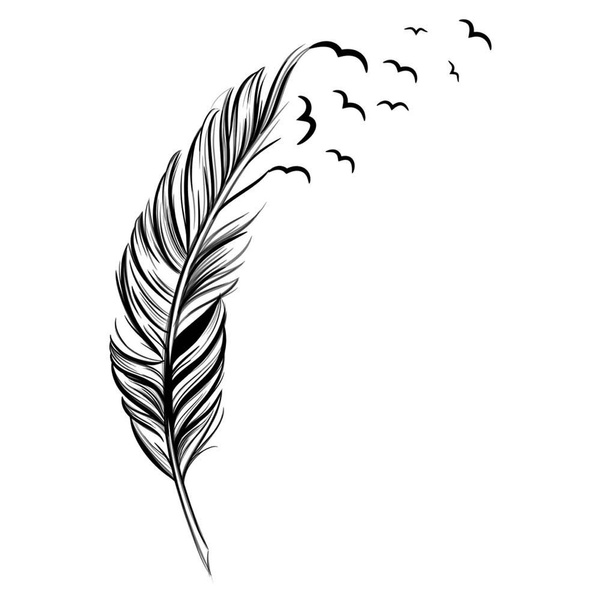 Les Tresors De Lily [Q6520] - Planche de stickers 'Envol' (plume oiseaux) -  20x70 cm, Plate of stickers 'Envol' (bird feather) - 20x70 cm., Aufkleber  'Envol' (Vogelfeder) - 20x70 cm.
