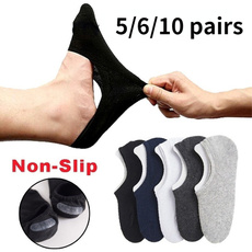 5/6/10 Pairs Fashion Men Women Loafer Boat Non-Slip Invisible No Show Non Slip Liner Low Cut Soft Breathable Cotton Short Socks