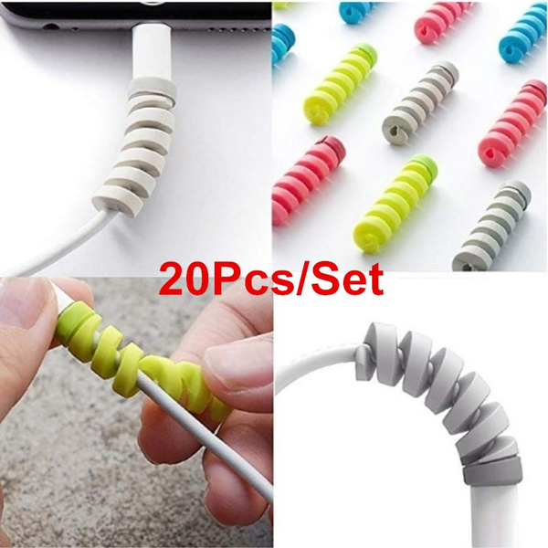 20Pcs Cable Protector Saver Cover for Mobile Phone USB Charger Cables ...