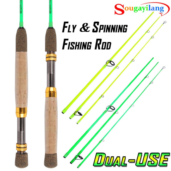 Fishing Rods Dual-use Advanced Fishing Rod 7'6 4 Sec Spinning & #8 Fly  Fishing Pole Portable Travel Fishing Tackle