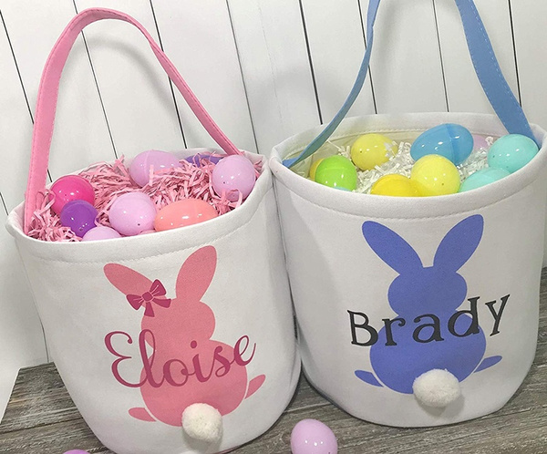 Easter Bunny Candy Bags Party Gift Snack Bag Basket Kids Cookies Pockets Decor 