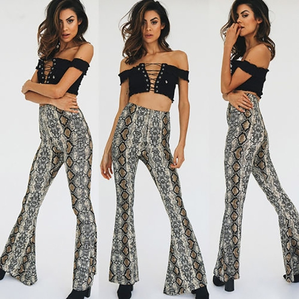 Waist Stretchy Bell Bottoms Pants 