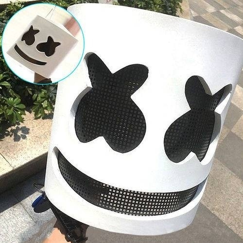 Full Head Helmet Cosplay Mask Party Props Bar DJ Mask White Z-Point Music Marshmello DJ Mask