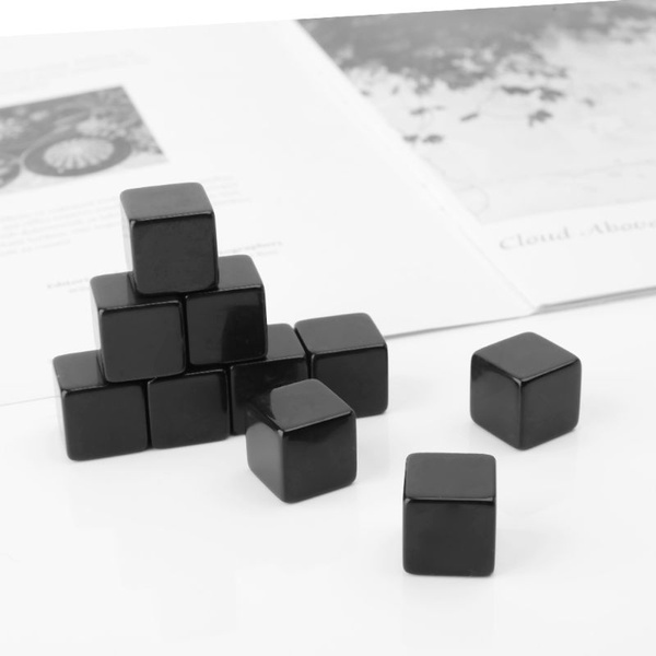 10pcs 16mm Blank Dice Black Acrylic Cube Board Game Kid Toy DIY Fun And  Teaching SCV