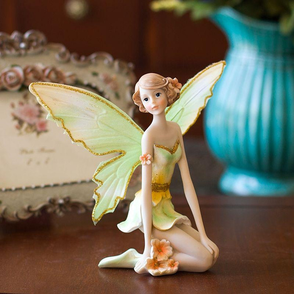 Flower Fairy Beautiful Girl Fairies Figurines Resin Angel Statues Home  Decor Garden Miniature Wedding Gifts