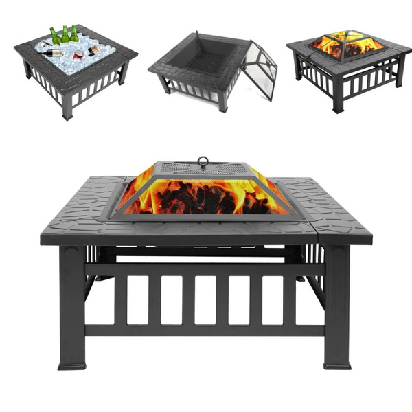 Wood Burning Fire Pit Outdoor Heater Backyard Patio Deck Stove ...