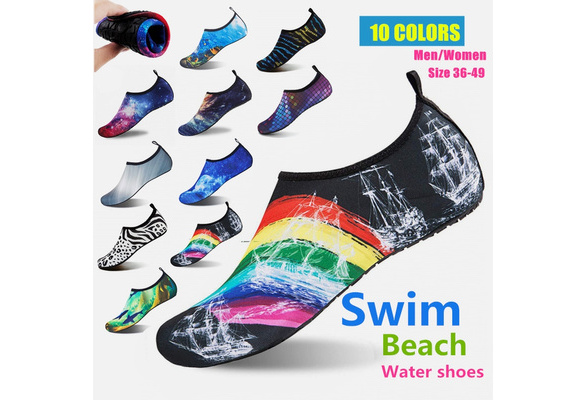 Women Men Quick-Dry Water Shoes Barefoot Swim Yoga Beach Slip On Aqua Shoes Surf 