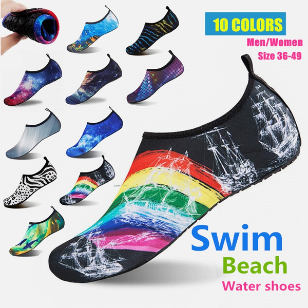 Ikeyo Water Shoes Mens Womens Barefoot Aqua Beach Swim Surfing Sports Shoes Quick Drying Boating Snorkeling Diving Yoga Aerobics Shoes Socks
