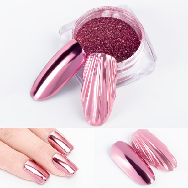 1pcs Nail Art Mirror Pigment Powder Nail Glitter Dip Powder Rose Gold  Shining Chrome Powder Decoration UV Gel Polish JIC/ASX - Price history &  Review