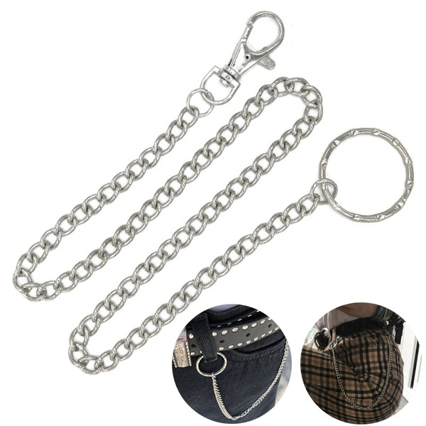 Metal Chain Punk Hipster Jeans Trousers Keychain Pants Keyring Long Wallet Belt