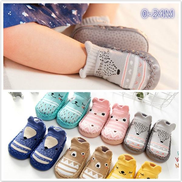 Baby Sock Shoes Soft Rubber Sole Non-slip Booties First 