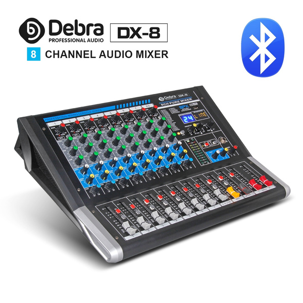 Debra Audio DX-8 8-Channel Audio Mixer DJ Console Sound Board with