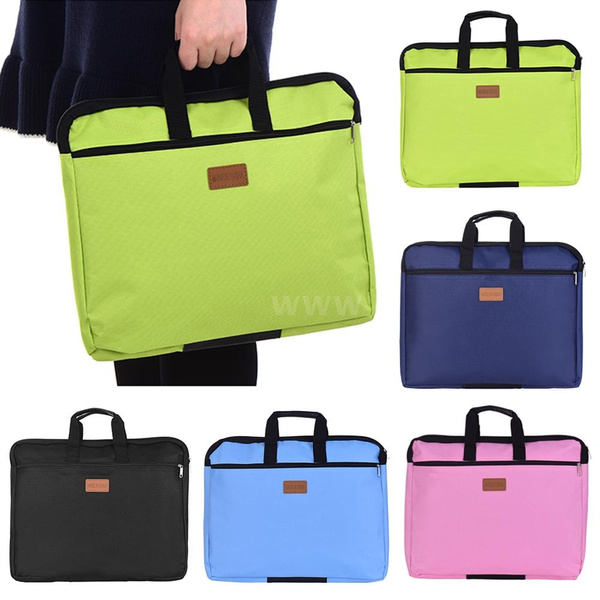 Big Capacity Double Layer Document Holder Zipper File Bag With Handle Waterproof 