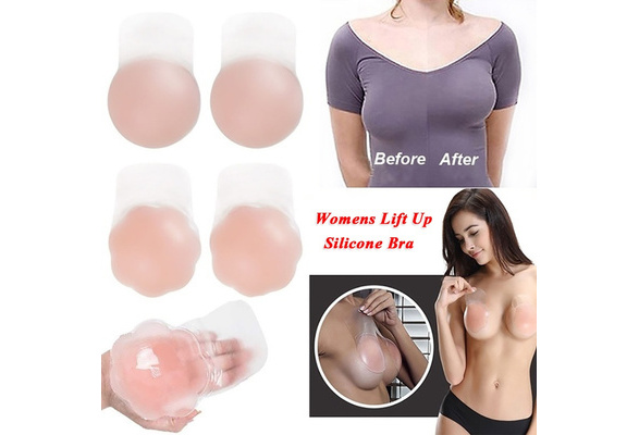 Upgrated Version Womens Lift Up Silicone Bra Self-Adhesive Reusable Bra  Strapless Invisible Push Up Bra for Women Party Dress