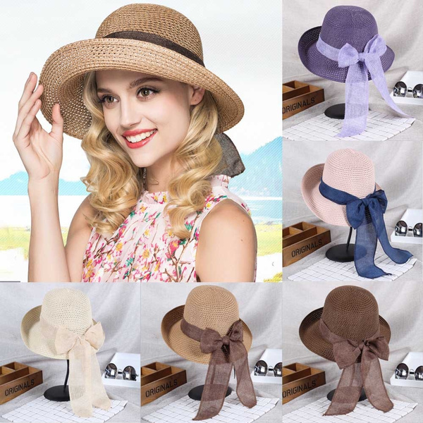 Summer Foldable Straw Hats Women 