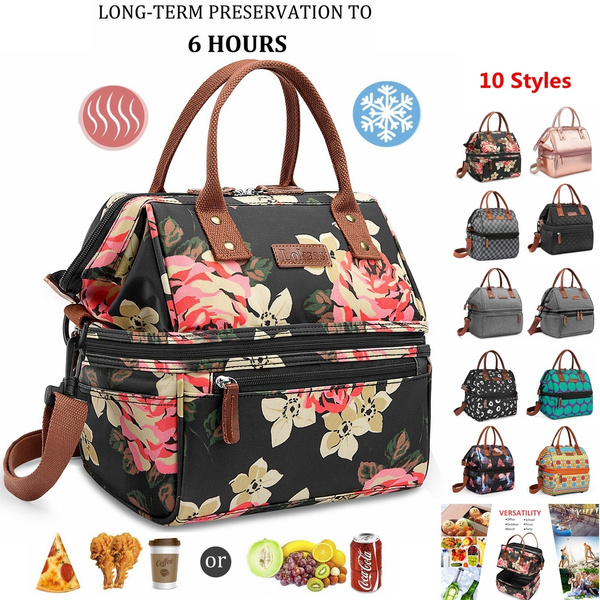 LOKASS Lunch Bag Tote for Women Large Insulated Lunch Box with Ice