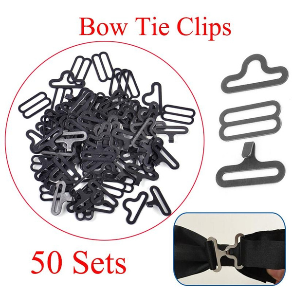 100 Sets Fliegen-Clip Hardware – Verschluss Für Querbinder/Krawatte, Silber, Ca. 22 Mm