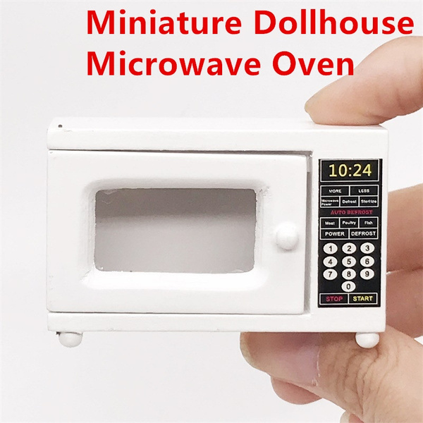 Dolls House Miniature Kitchen White Microwave Oven 