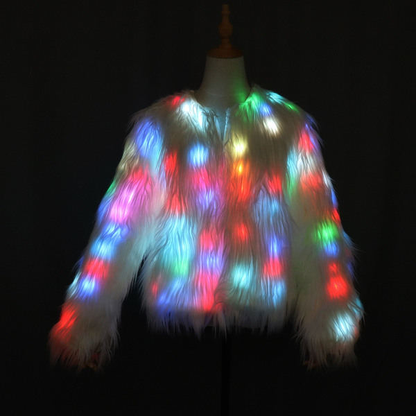 fur coat with lights
