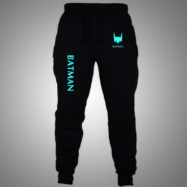 Batman Luminous Print Logo Gyms Men Joggers Casual Men Sweatpants