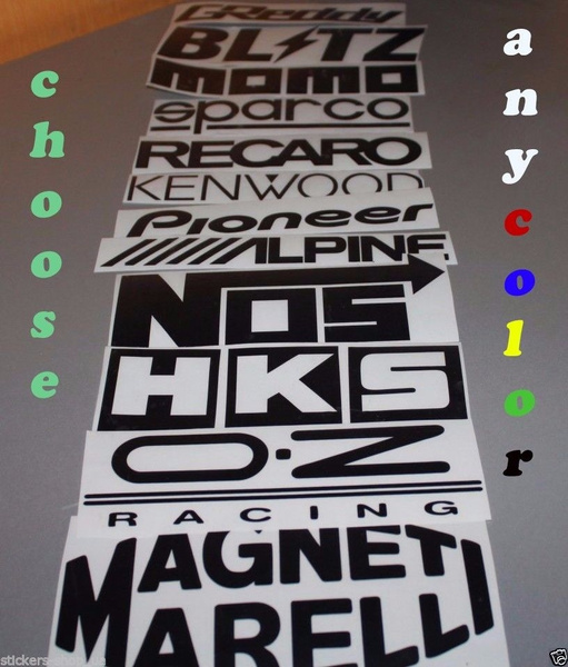 12 car sponsor sticker Decal set/pack Black Color JDM racing decals /  stickers | Wish