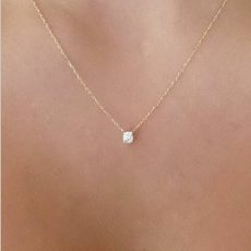 Chain Necklace, DIAMOND, Jewelry, gold