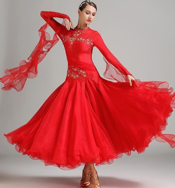 Ballroom Competition Dance Dress Modern Waltz Tango Standard Dress 