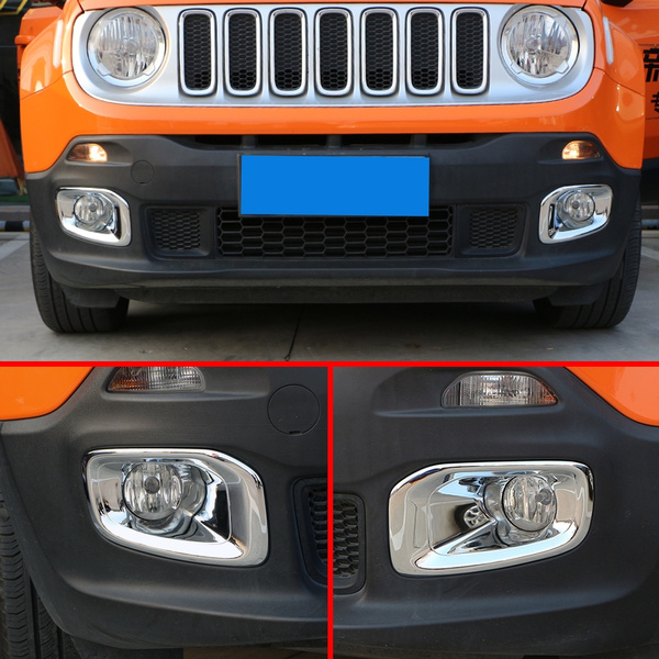 FEING Wagen ABS Nebelscheinwerfer Abdeckung Trim Nebelscheinwerfer Gehäuse Dekorative Trim Fit für Jeep Renegade 2019-2020 Color : Black