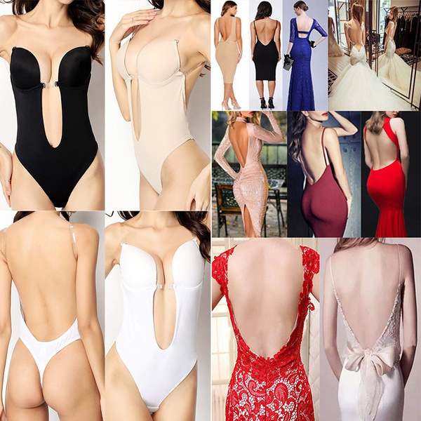 Deep V Underwear Backless Bra U shaped Wedding Party Backless Dress Underwear