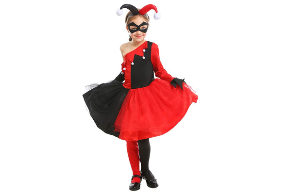 Kids Suicide Squad Harley Quinn Cosplay Little Girl Tulle Tutu Dancing Dress Costume Wish - jester harley quinn roblox