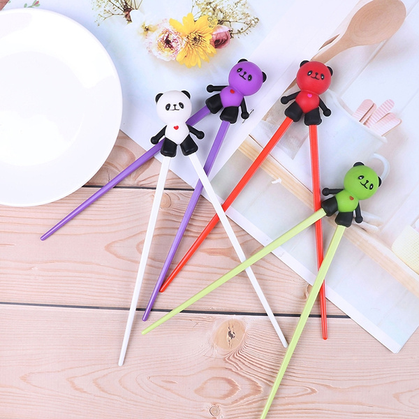1 Pair kids children training chopsticks silicone panda helper learning gift` Dh 