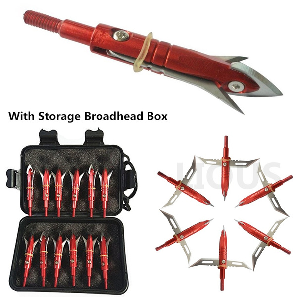 Hunting Broadheads 100 Grain Archery Broadheads New Stell Broadheads + 1 Pcs Broadhead Case
