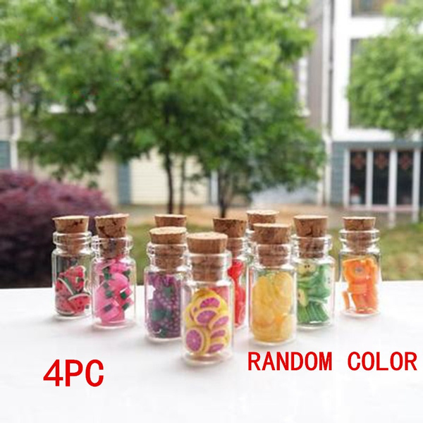 10 Pcs 1/12 Scale Miniature Foods Cake Mixed Fruit Decoration Dollhouse Storage Jar with Fruit Slices Wooden Lid Doll House Kitchen Cooking Game Toys