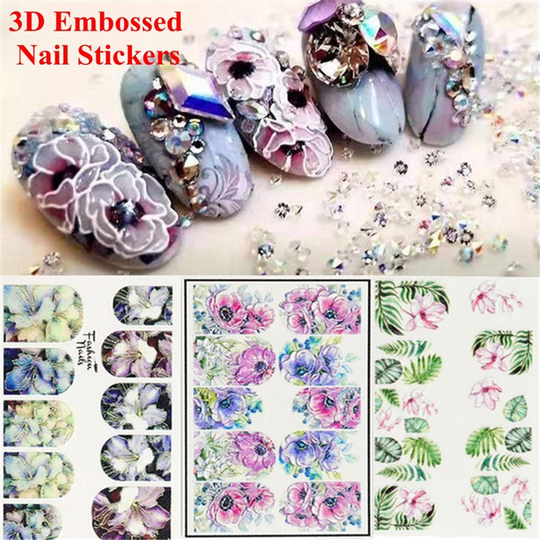 SILPECWEE 8 Sheets Letter Nail Stickers 3d Nail Art Stickers Self Adhesive Nail  Decals Holographic English Alphabet Nail Design Stickers Nail Art  Accessories : Amazon.in: Beauty