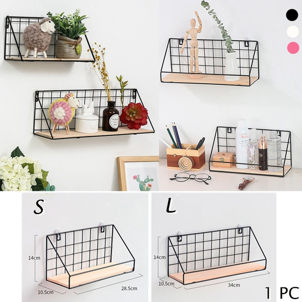 Simple Wooden Wall Storage Shelf Home Kitchen Holder Organization Rack