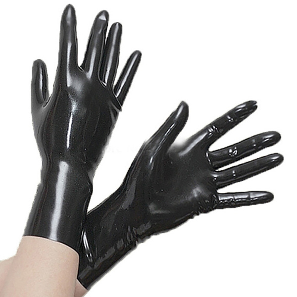 EXLATEX Rubber Secrets Short Latex Mixed Toes Wrist Gloves 