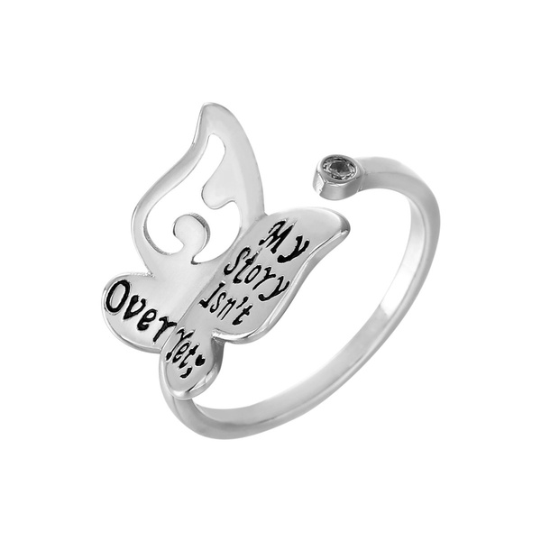 semicolon butterfly ring