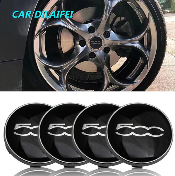 4 x 500 Logo 60mm Car Wheel Center Hub Caps for Fiat 500 500X 500L Abarth Grande Punto Bravo