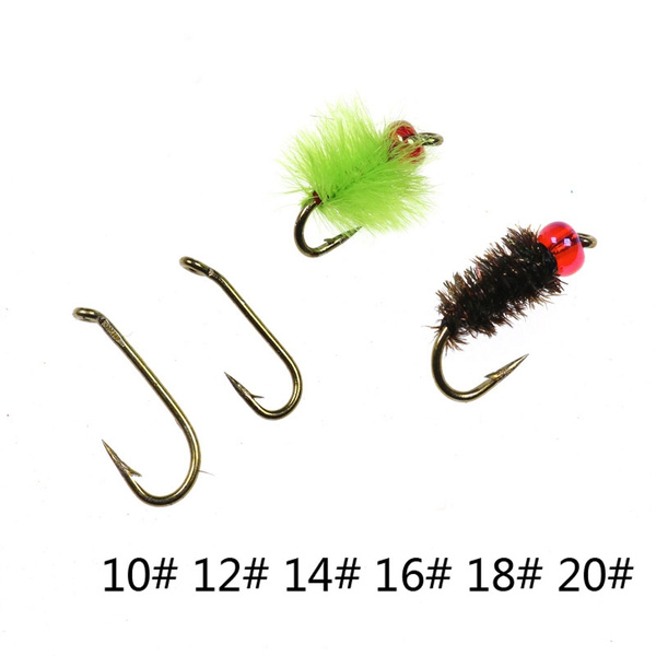 Fishing Lures Fly Tying Hook Wet Nymph Fly Trout Bait Hooks Sharp Fly Hook  Size 10# 12# 14# 16# 18# 20#