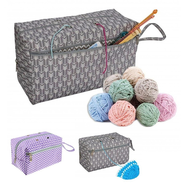 Lightweight DIY Crocheting Knitting Organizer Yarn Thread Storage Bag with  Hole