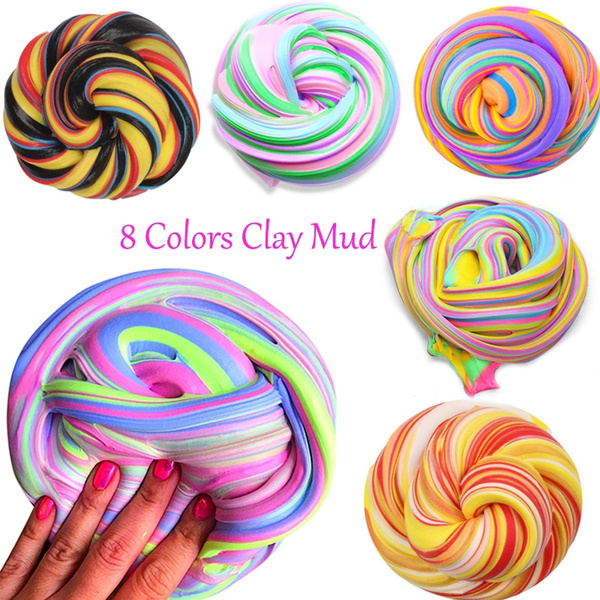 Nontoxic Colorful Fluffy Foam Slime Sludge Super Light Clay Children  Educational Toy Special DIY Plasticine Air Drying Soft Polymer Modelling  Stress Relievers Toys Clay