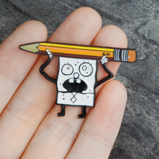 pencil, brooches, Sponge Bob, Pins