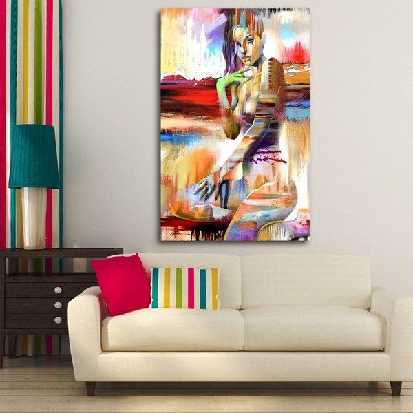 Canvas Painting Oil Painting Abstract Watercolor Print Art Wall Poster Home Deco 