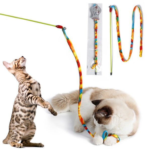 cat dancer charmer rainbows teaser stick kitten wand colorful interactive TC 
