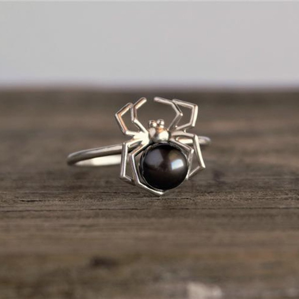 Silvery Gothic Punk Exaggerated Handsome Spider Ring Men - Temu