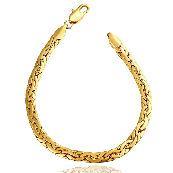 Blame straight ahead Augment 1 Piece Luxury Elegant Male 585 Gold Jewelry Hand Catenary Link Bracelet  Bangle Gold Charm Wide Men Bracelets | Wish