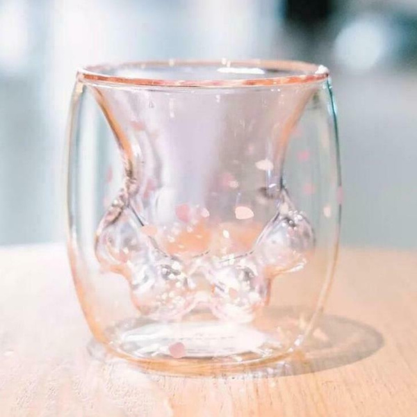 Glass Cat Mug  Sakura Cat Mug