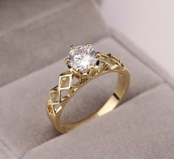 goldplated, DIAMOND, wedding ring, gold
