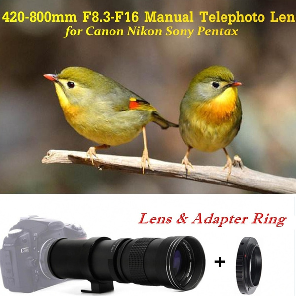 Commander Optics Super 420-800mm f/8 Manual Telephoto Zoom Lens for Nikon F Mount Digital DSLR Cameras with T-Mount Photo Essential Accessory Kit 