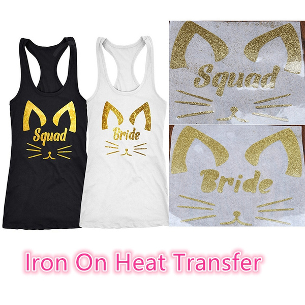 Bride Tribe Gold Glitter Iron on Heat 